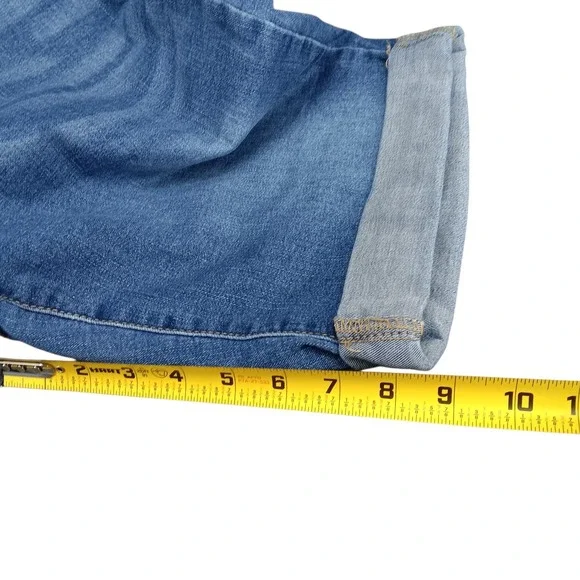 Terra & Sky Womens Jean Shorts Plus Size 14W Blue Cuffed Stretch Mid-Rise Denim - Picture 6 of 9